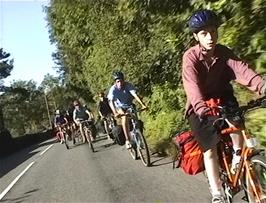 The group riding along the A470 near Coed-y-Celyn, 16.7 miles into the ride with just over three miles to go